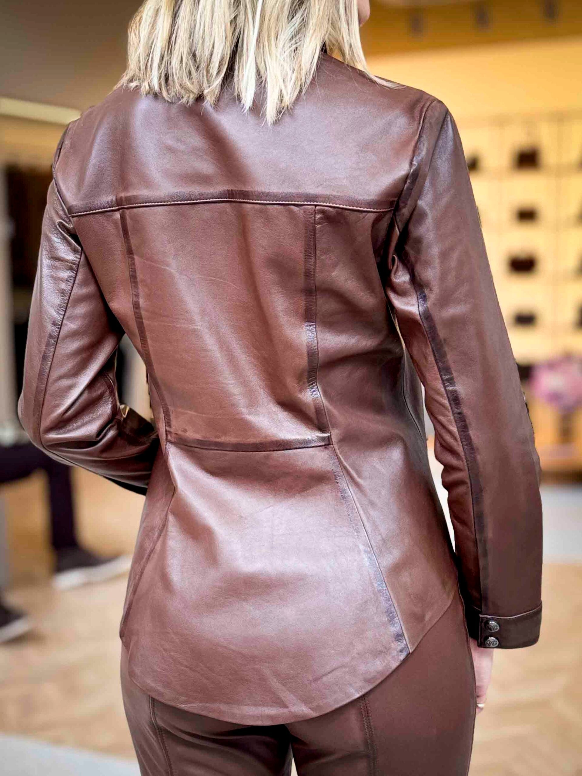 Nature Goatskin Leather Shirt