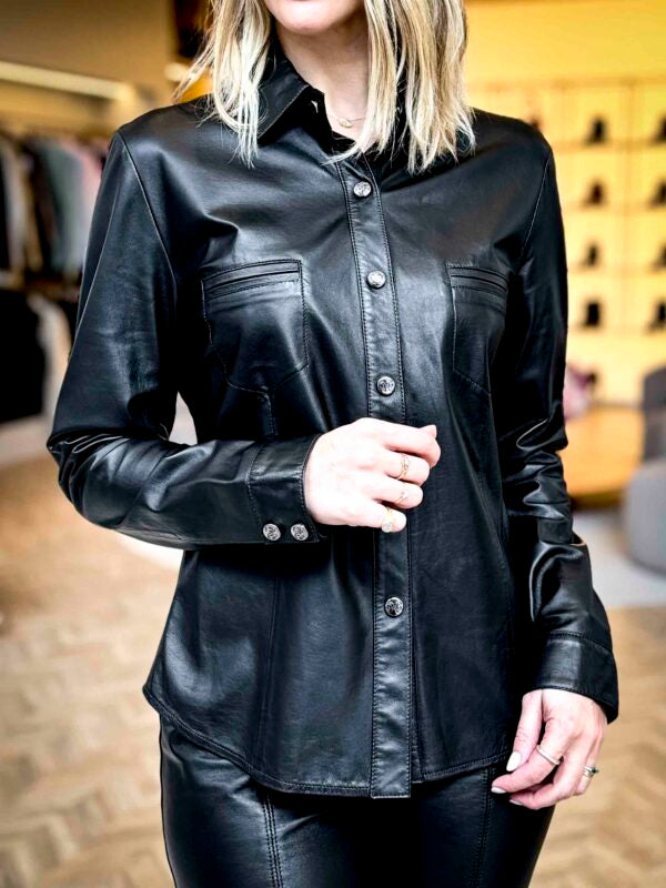 Nature Goatskin Leather Shirt