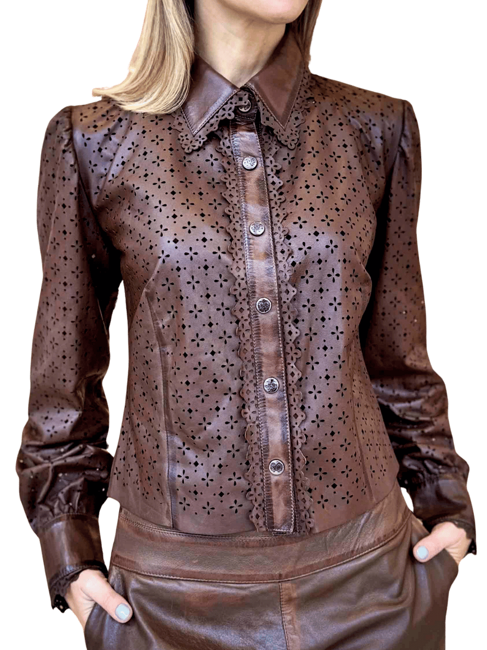 Chianti Goatskin Leather Shirt