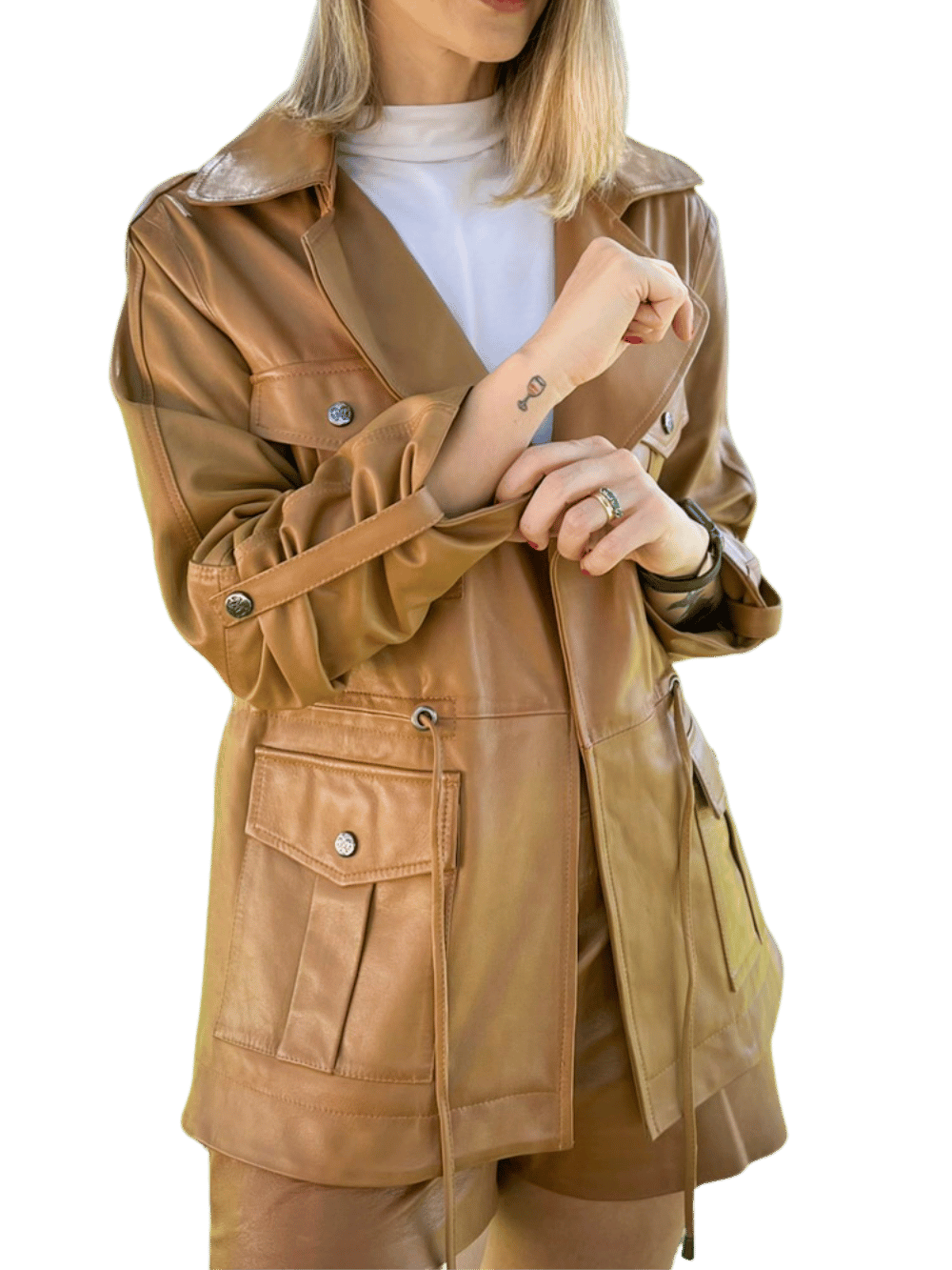 Tannat Goatskin Leather Parka