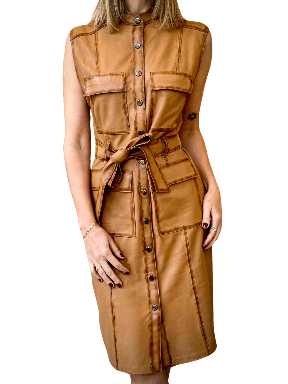 Estate Goatskin Leather Dress