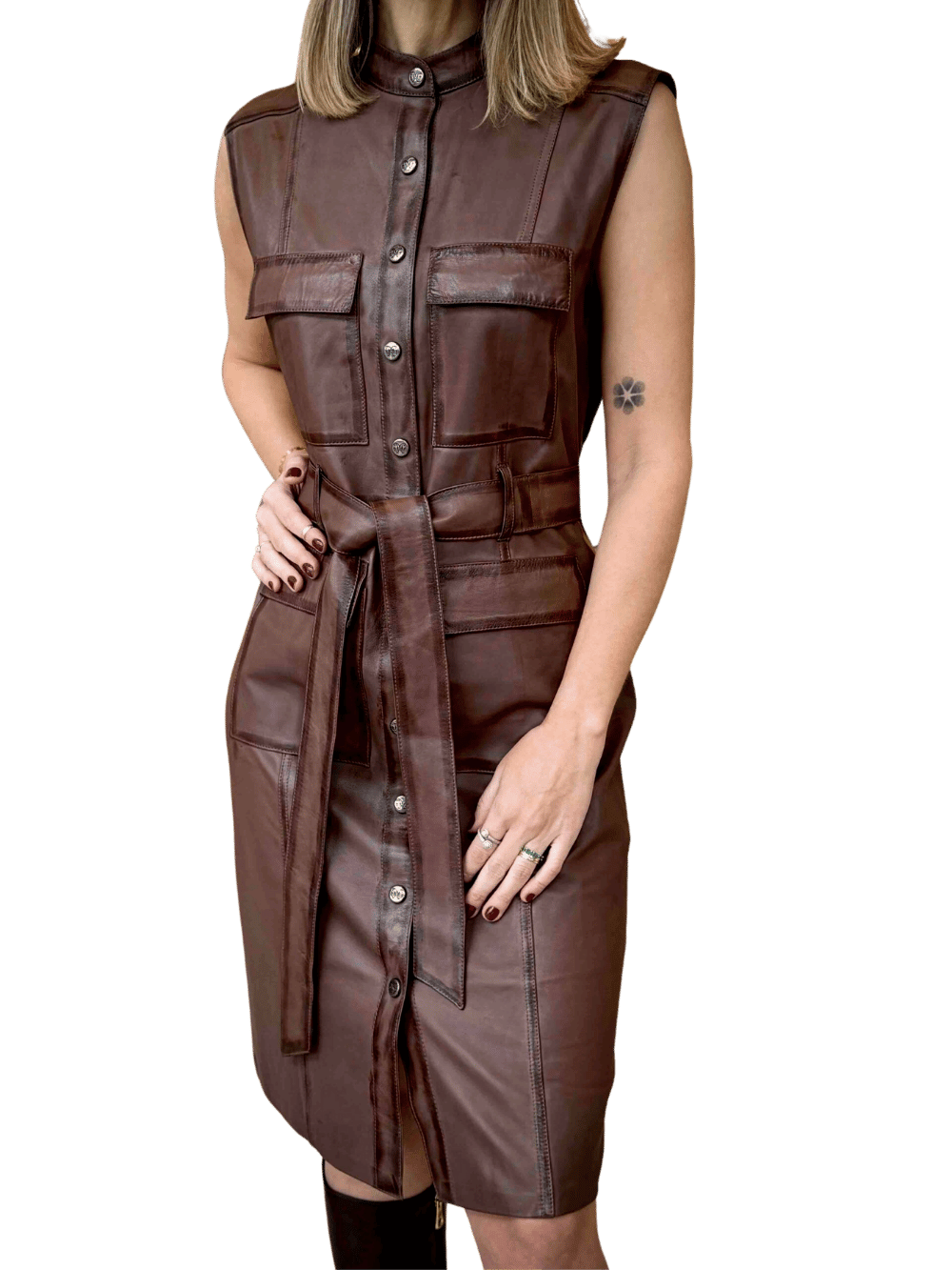 Estate Goatskin Leather Dress