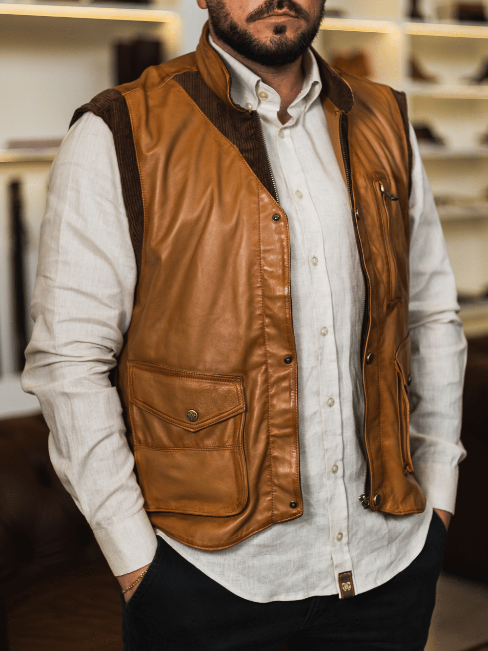 Pachola Goatskin Leather Vest