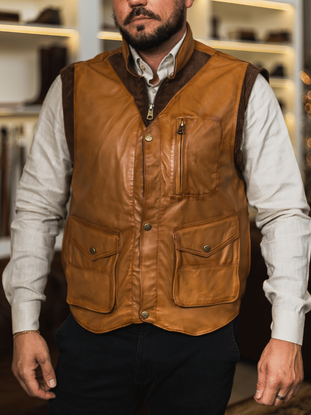 Pachola Goatskin Leather Vest