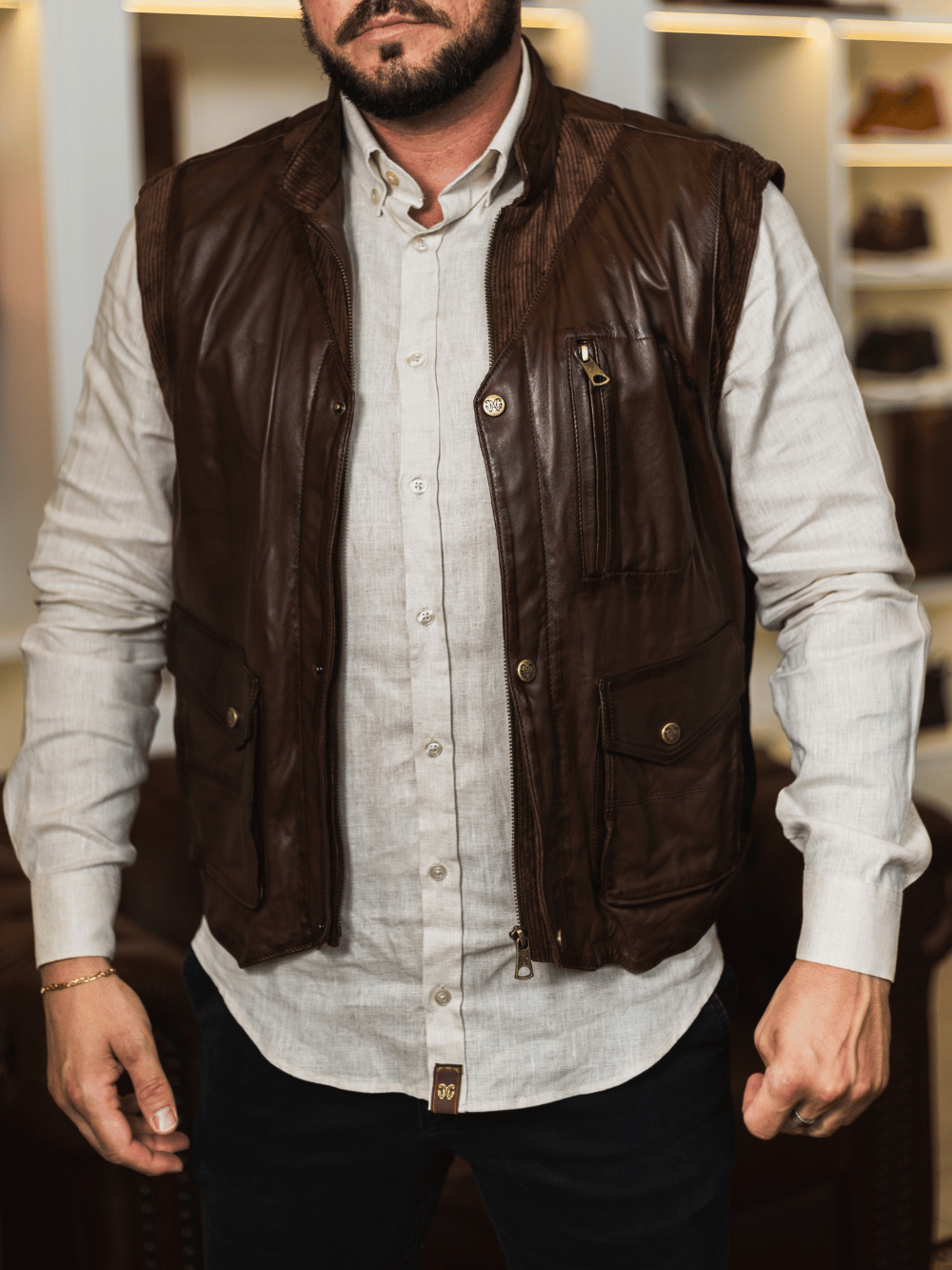Pachola Goatskin Leather Vest