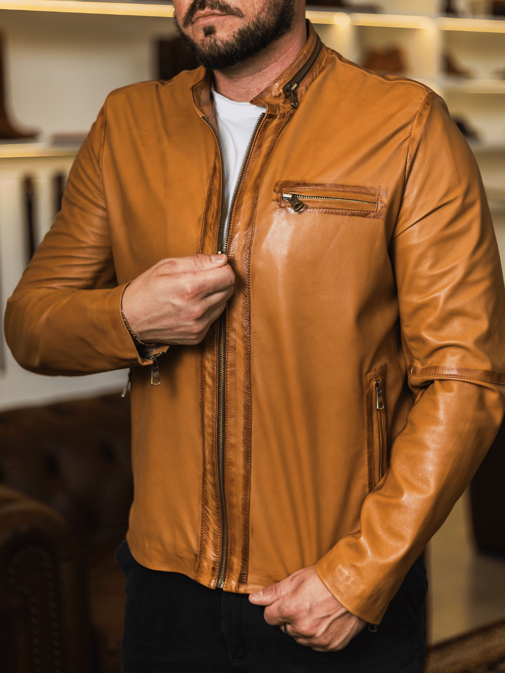 Tapera Goatskin Leather Jacket