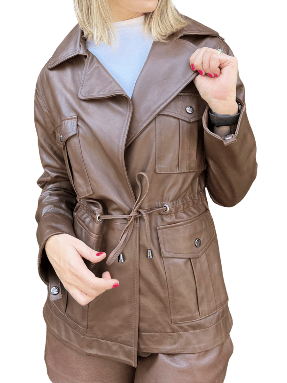 Tannat Goatskin Leather Parka