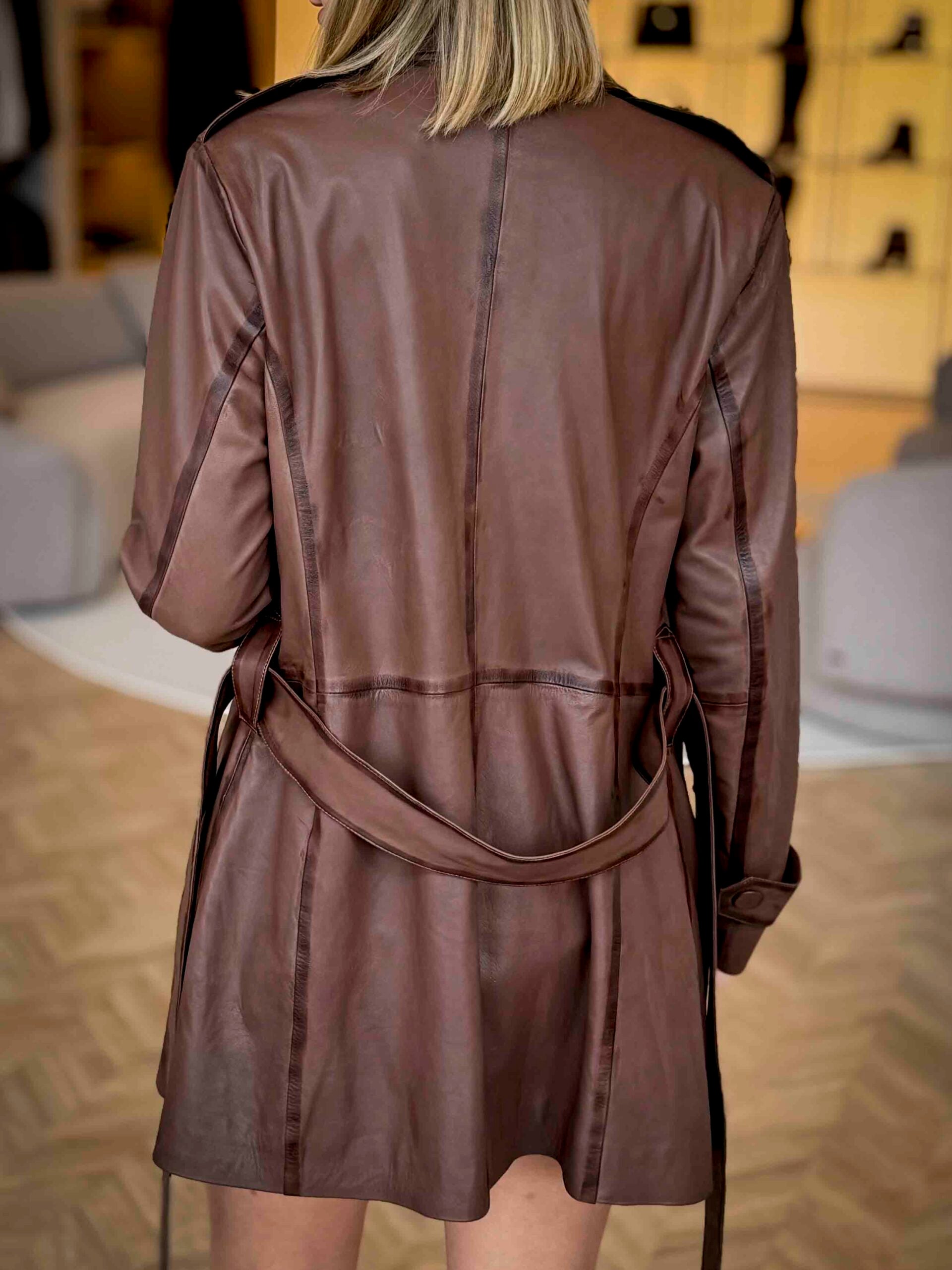 Autunno Goatskin Leather Trench Coat