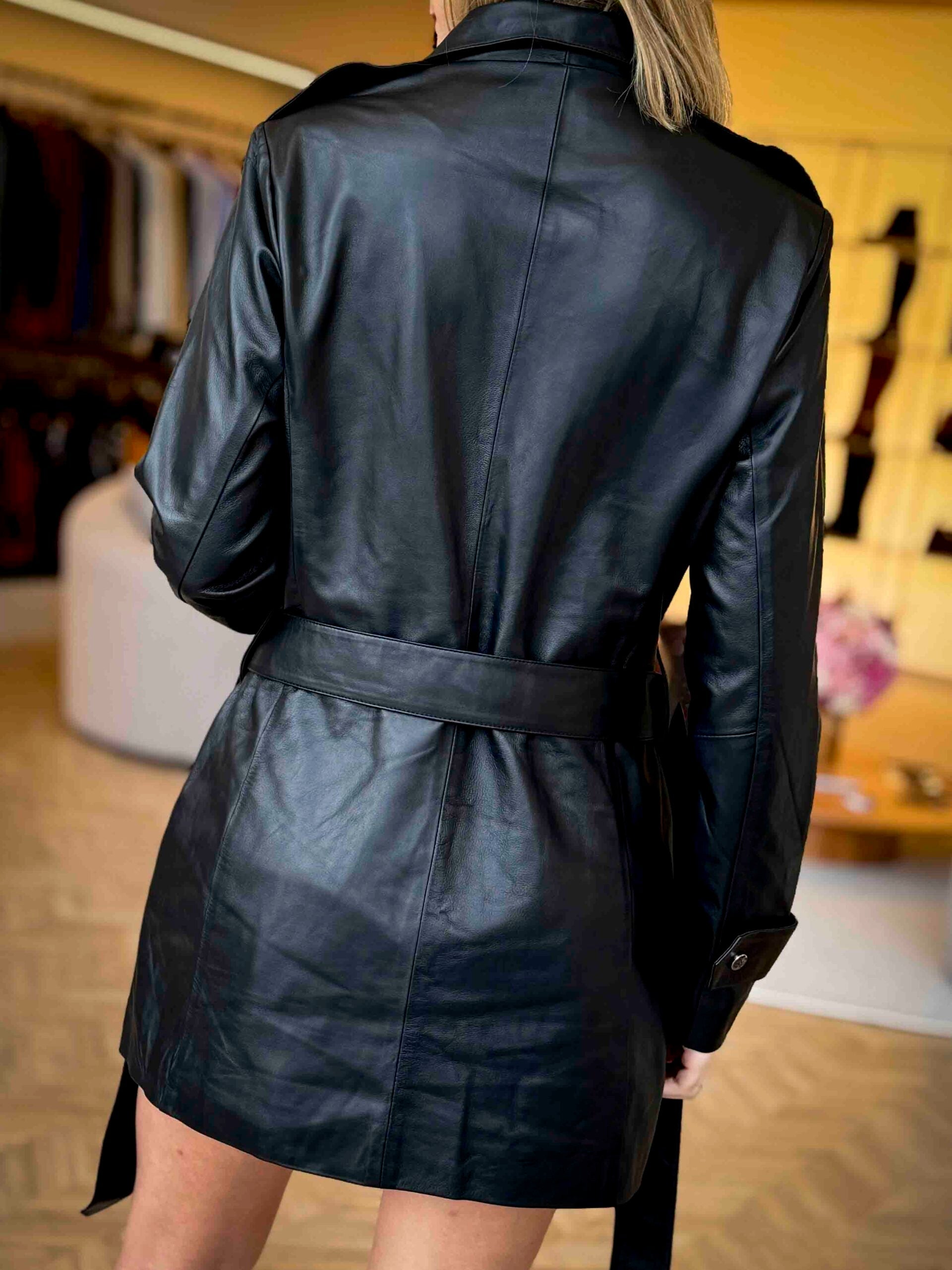 Autunno Goatskin Leather Trench Coat