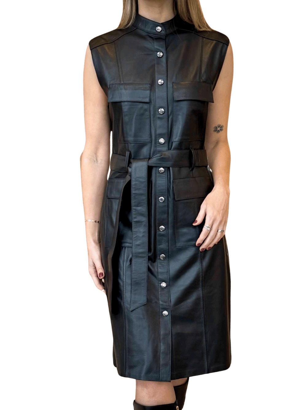 Estate Goatskin Leather Dress